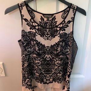 Black cream flow dressy top